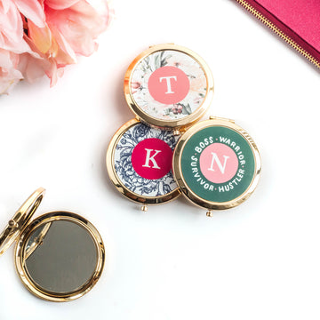 Personalized Gold Compact Mirror - WayneAnthony